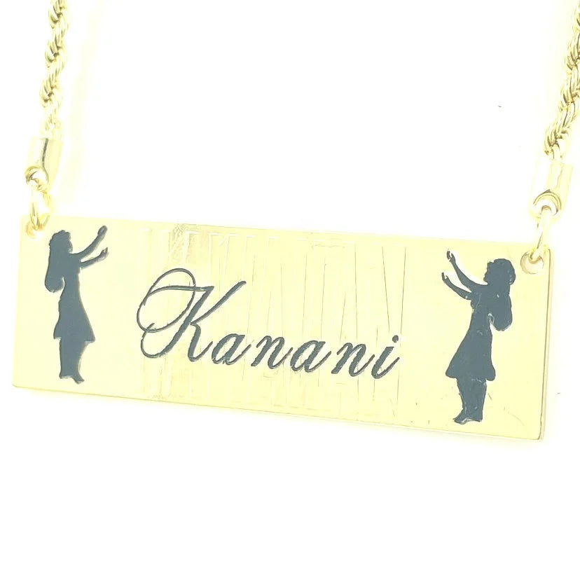 3D Engraved Name Necklace Personalized Plate Rope Chain for Women Girl Kids Drop Ship Orders Can Be Received in 10 Days