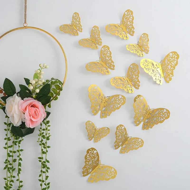 Wall Stickers 3D Home Decoration Butterflies Birthday Butterflies Stickers for Party 3D Wall Butterfly Decoration Stickers