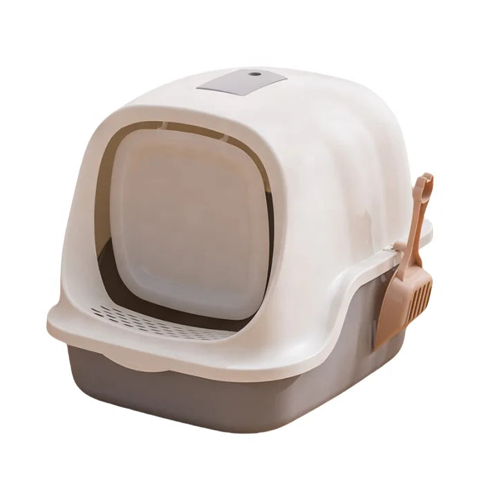 Cat Litter Box Fully and Semi-enclosed  Dual-purpose Splash-proof Flip-top Odor-proof Cat Pet