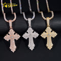 Hip Hop Top Quality Iced Out Cross Big 925 Sterling Silver VVS Moissanite Diamond Pendant