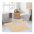 3 Pieces Quickly Dry Ultra Soft Non-Slip Memory Foam Bath Mat Bathroom Rugs Set
