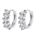 Wholesale Rectangular Stacked Total 1.5Carat Moissanite 925 Sterling Silver Hoop Earrings for Women Romantic Jewelry