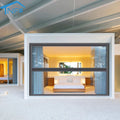 Restaurant Aluminum Alloy Automatic Modern Vertical Lift Bi-fold Sliding Guillotine Window Stainless Steel Flyscreen Soundproof