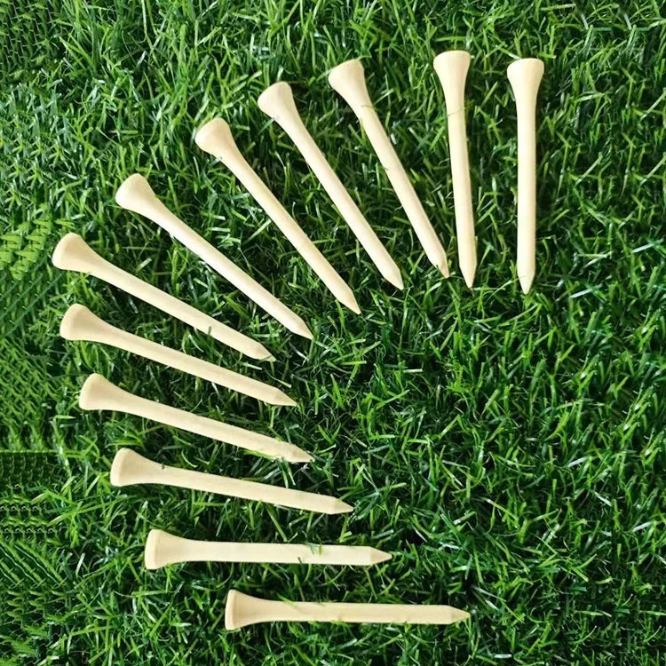 Golf Course Exclusive 70mm Wooden Golf Tees Bulk Retail Sale Made Natural Wood Thickened Durable Custom Logo Printing Available