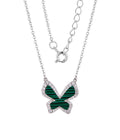 QX Luxury Custom Oem Cubic Zirconia Women Quality 925 Sterling Silver Cute butterfly Pendant Necklaces