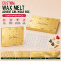 Stock Luxury Silver Foil Empty Advent Calendar Box Christmas Countdown Packaging for Wax Melts and Bath Bombs 2026