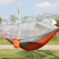210T Parachute Nylon Lightweight Outdoor Travel Camping Hanging Swing Hammock with Mosquito Net and Rain Fly Tarp for 1-2 Person