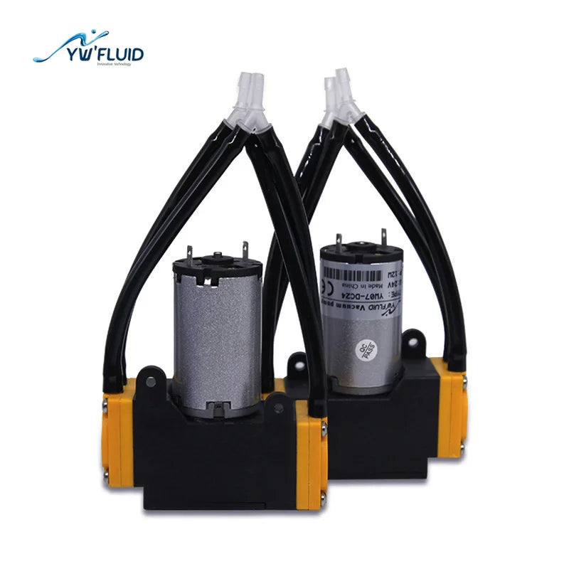 YWfluid OEM 12V/24V Micro Diaphragm Vacuum Pump 10 L/min Max Flow 15 PSI for Temperature Control Machining Wastewater Treatment