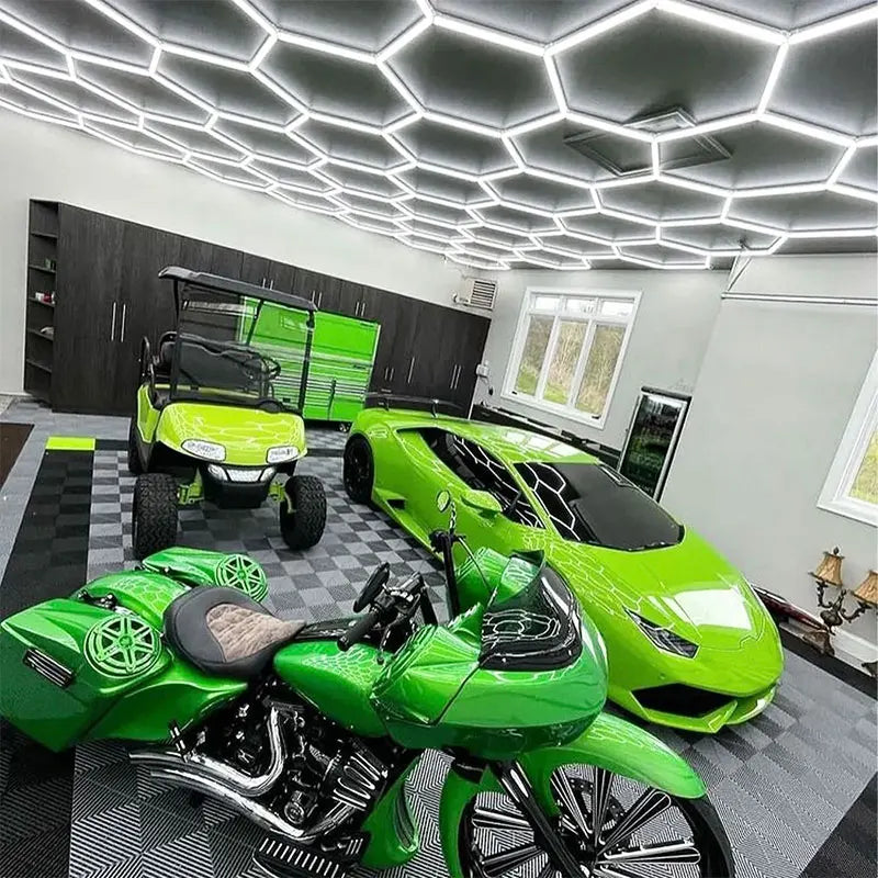 High Brightness Seamless Connection Hexagon LED Light for Car Wash and Garage Lighting
