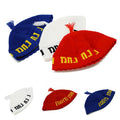 Custom Knitted Jewish Hat 24cm Kippah Acrylic Skull Cap with White Black Red Blue Embroidery for Men Kids Designer Cheap Beanie