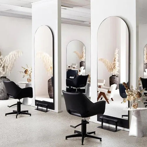 2023 Floor Sales Factory Design Luxury Light LED Cabinet Hair Furniture Mirror Beauty Barber Station
