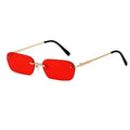 Unisex Vintage Oversized Fashion Square Sunglasses with Small Orange Clear Metal Alloy Frame PC Lenses UV400 Gray Shades Brown