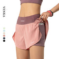 2023 Custom Print Solid Womens Running Shorts Breathable Four-Way Stretch Adjustable Elastic Band Quick Dry with Inside Pocket