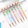 New Design Liquid Floral Ballpoint Pen Herbarium Dried Flower Metal Unique Pen Office School Stationery Supplies Graduation Gift