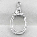 Sterling Silver 13*17mm Semi Mount Pendant Empty Frame Blank Support Setting S925 Base Holder Without Center Stone for DIY Inlay