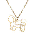 NEWNORTH Custom Name Necklace Stainless Steel Jewelry Personalized Custom Hollowed Out Cat Dog Name Pendant Necklace for Women
