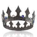Men Women Royal King Crown Metal Black Plated Crystal Rhinestone Party Decoration Large Pageant Crown