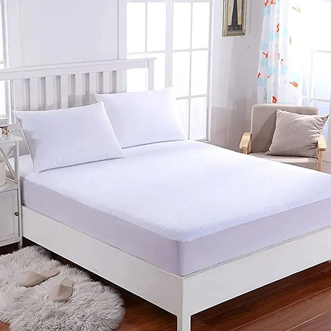 Factory Custom Dust Proof Breathable Ultra soft Noiseless Mattress Cover 100% Waterproof Cotton Terry Knit Mattress Protector