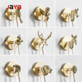JAYA  Best Seller Brass Bathroom Indoor Kitchen Hallway  Clothes Wall Hangings Row Adhesive Hooks
