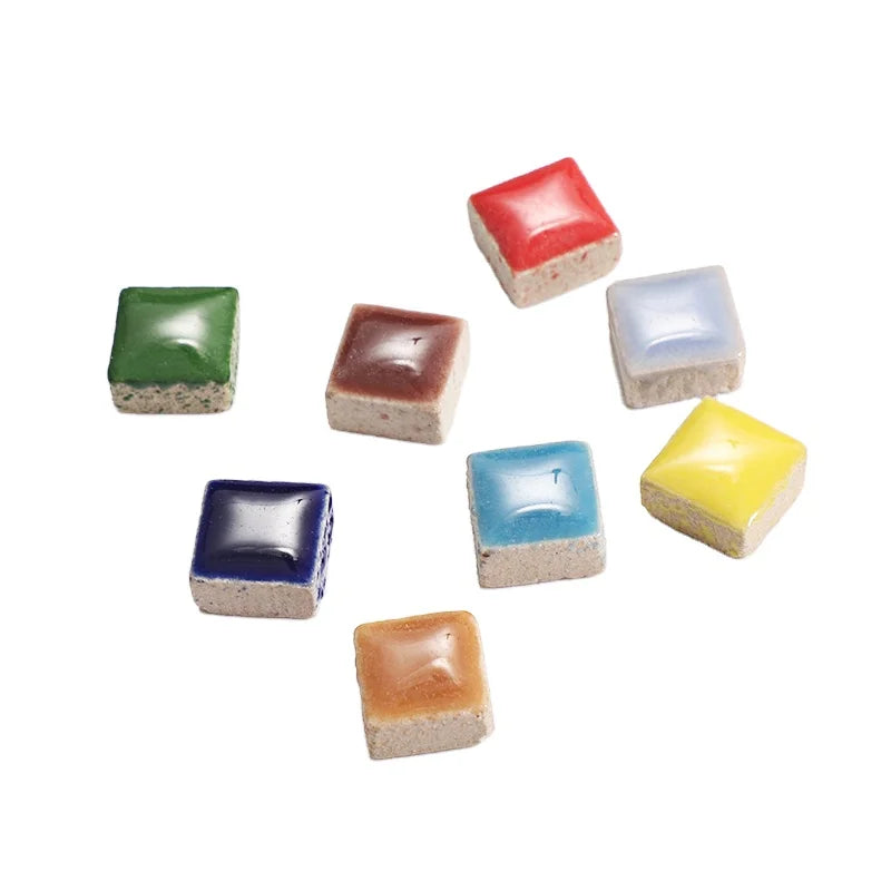 1cm Square DIY Ceramic Mosaic Tile Mixed Colour 1 cm Mini Porcelain Ceramic Tile Craft Tiles for Hobbies Material