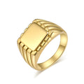 Beimai OEM Ring Popular Fashion Simple Smooth square Seal Waterproof Stainless Steel Men's Ring