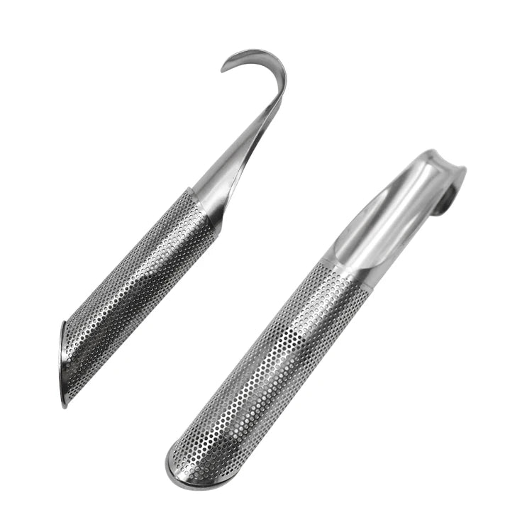 Utility Portable Eco-Friendly Stainless Steel Vintage Loose Leaf Tea Infuser with Long Handle Pipe Shape Tea Strainer Filtration