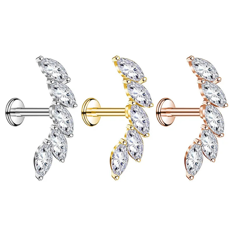 Gaby New Arrive Shiny Stainless Steel  Lip Ring Tragus Helix Earring Stud Lip Ring Piercing Wholesale Piercing Jewelry