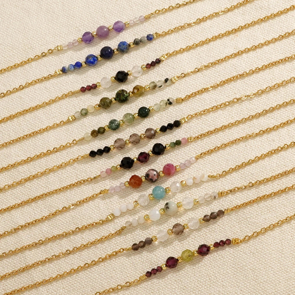 Go2boho  New Luxury Natural Stone Fashionable Single Chain Lobster Buckle Bracelet for Women Niche and Versatile to Wear