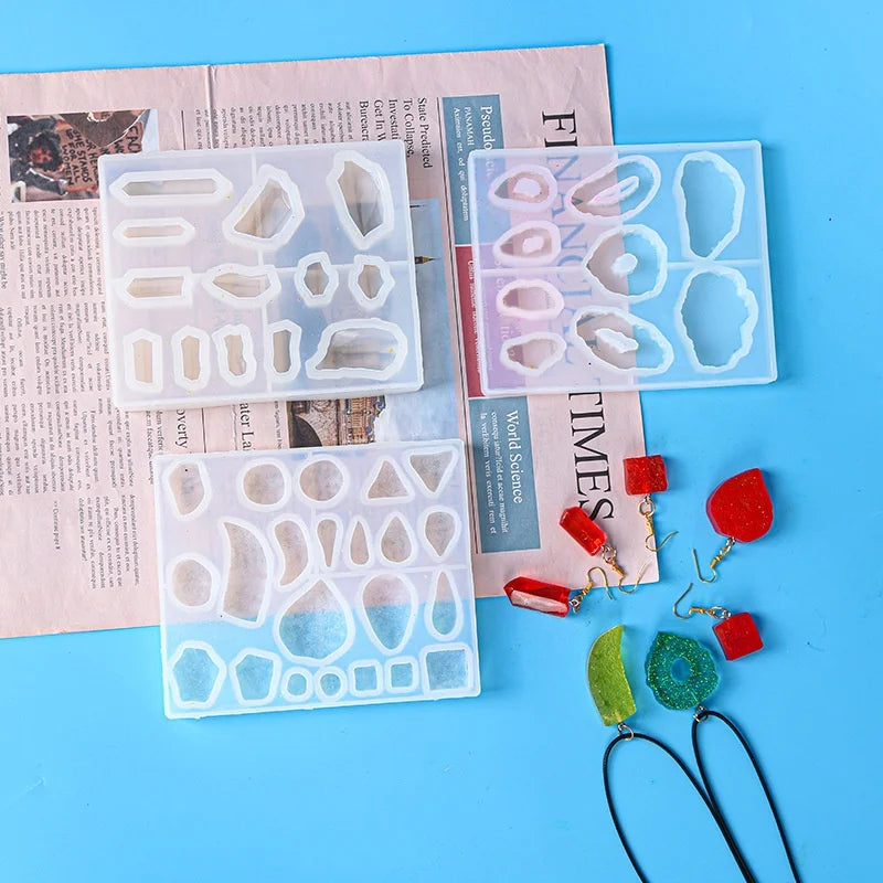 Irregular Crystal Stone Silicone Mold Earring Pendant Resin Mold
