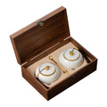 Custom Personalized Big Suitcase Tea Set Gift Box Luxury Custom Color Ceramic Coffee Mug Crafts for Wooden Gift Packaging Box