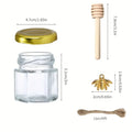Hot Sale 45ML Hexagonal Transparent Jam Glass Bottle  Honey Glass Jar With Dipper for Wedding Honey Glass Bottle