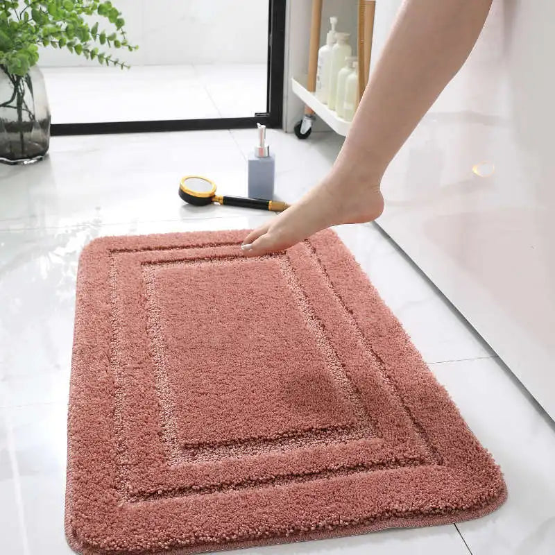Floral Pattern Woven Rectangle Microfiber Bath Mat Non-Slip Soft Comfortable Hotel Door Rug Northern Europe Style Excellent