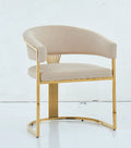 Contemporary Brushed Stainless Steel Velvet Gold Black Dining Chairs for Sale