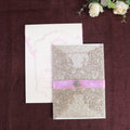 Custom Laser Cut Wedding and Birthday Invitations Glitter Paper Cover with Rose Foil Anime and Music Style for Souvenirs