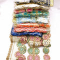 African Lace Trim  Flower Border Trim Dress Trimming Polyester Satin Lace Tirm for Garment