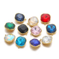 5pcs Stainless Steel 14*16mm Square Gemstone Charm Pendants for DIY Necklace Findings Accessories Jewelry