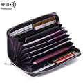 2025 Minimalist Cowhide Genuine Leather Ladies Wallet Long Carteras Mujer Zipper Multifunction Card Holder Rfid Wallet Women