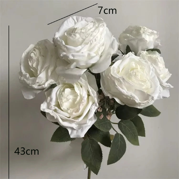 Hot Sale 14 Colors 7 Heads Rose Bouquet Home Decoration Big Flower Bouquet