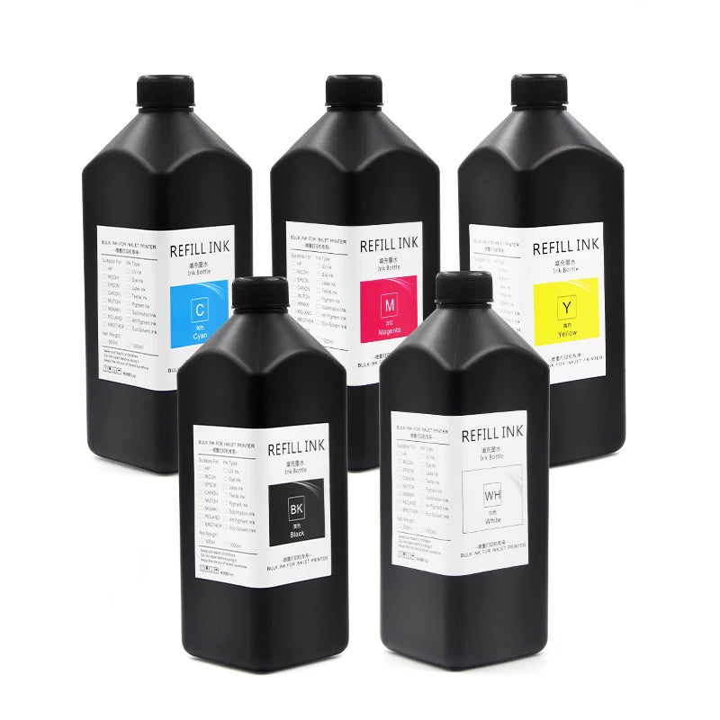 Ocbestjet Uv Screen Printing Glass Invisible Ink Hard Uv Ink for Sale for Epson I3200 R1800 R1900 R2000 R3000 Inkjet Printer MegaBDM