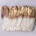 Wholesale Hot-Selling White Gold Goose Feathers Trim Fringe Dyed Pattern Sewing Crafts Costumes Decoration