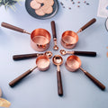 Golden Coffee Measuring Spoons Cup Set Wooden Handle Baking Tools Kitchen Cooking Sauce Measure Tools