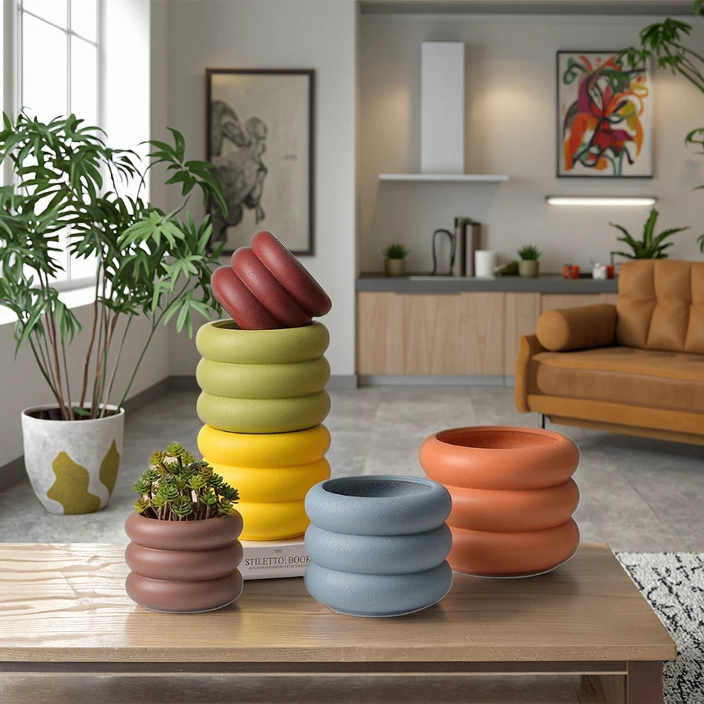 Creative Candy Color Ornaments Home Decoration Flower Pots Planters Ceramic Decorative Ceramic Succulent Pot