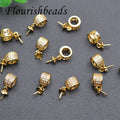 Flourishbeads Gold Plated CZ Pave Pendant Bailsf for Jewelry Making
