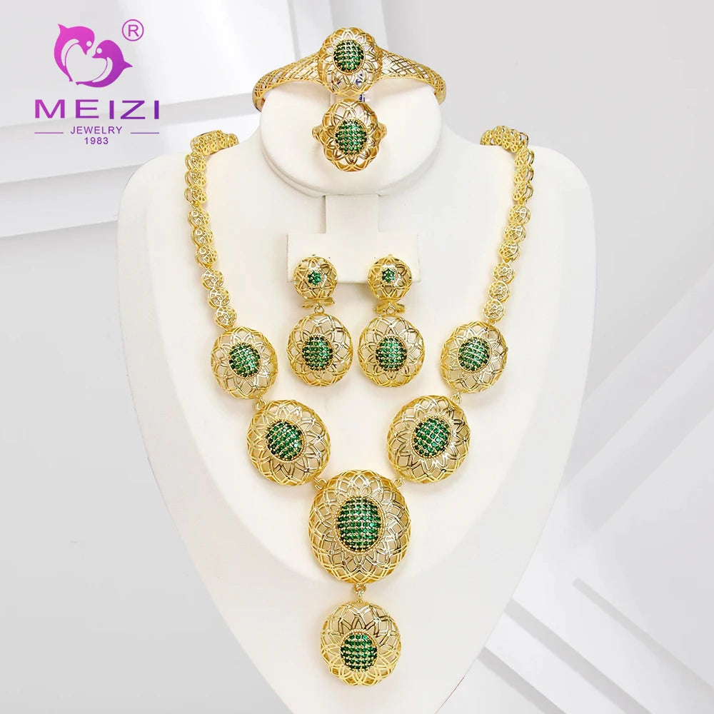 MEIZI Jewelry Luxury Jewelry Sets for Women Ladies Exquisite Banquet Dating Wedding Fashion Jewelry Necklaces
