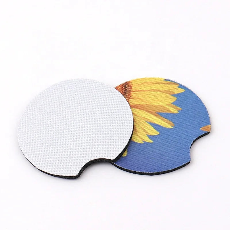 5mm Home Decor Anti-slip Sublimation Neoprene Blank Car Coasters with Cute Design and Eco-Friendly Features
