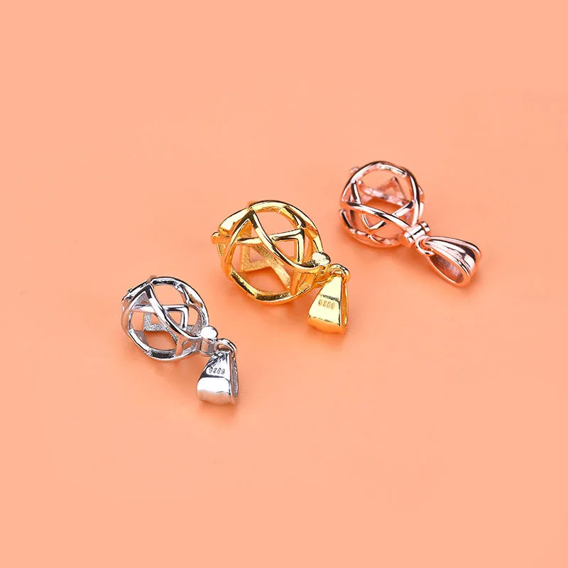 Unique 925 Sterling Silver Hexagram Pendant Tray Base Pendant Blank Setting for Gems Zircon Necklace Making Accessories