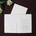 Luxury and Elegant Velvet Blind Press Hardcover Wedding Invitation Cards with Reception Card and Rsvp Card for Wedding Event