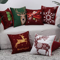 Christmas Red Pillow Cases Creative Cartoon Sofa Pillow Cushion Covers Office Backrest Winter New Year Home Decoration Gift