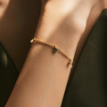 Fashion Jewelry 925 Sterling Silver Bracelets Round White Green Emerald Zircon Drop Diamond Gold Plated Bracelets for Women