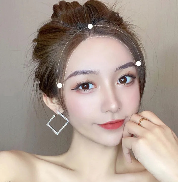 ML Human Hairpiece M-type Forehead Hairline Invisible  Women Hair Topper Frontal Piece Hair Patch